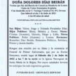 PRIMER ANIVERSARIO DE DOÑA DOLORES DIAZ BEIRAN
