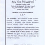 PRIMER ANIVERSARIO DE DON JOSE PAN LOZANO