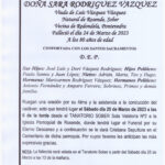 LA SEÑORA DOÑA SARA RODRIGUEZ VAZQUEZ