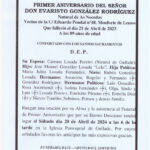PRIMER ANIVERSARIO DE DON EVARISTO GONZALEZ RODRIGUEZ