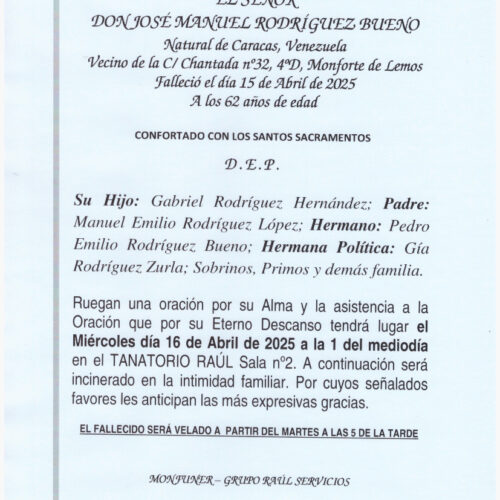 EL SEÑOR DON JOSE MANUEL RODRIGUEZ BUENO