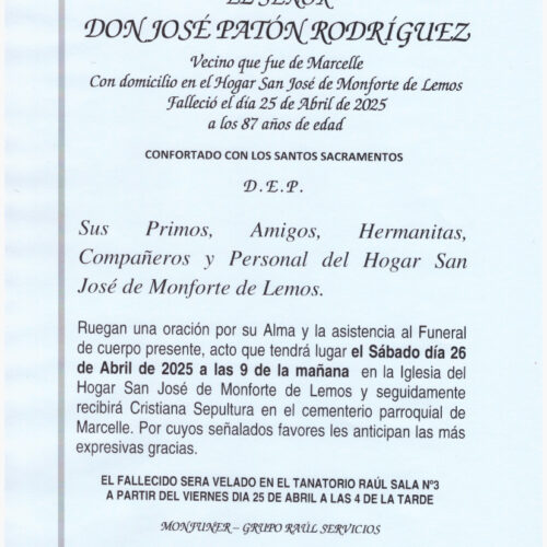 EL SEÑOR  DON JOSÉ PATÓN RODRÍGUEZ