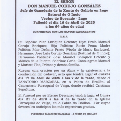 EL SEÑOR DON MANUEL CORUJO GONZALEZ