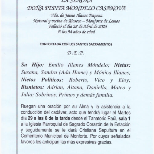 LA SEÑORA DOÑA PEPITA MODELO CASANOVA