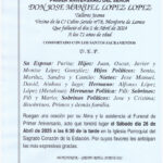 PRIMER ANIVERSARIO DE DON JOSE MANUEL LOPEZ LOPEZ