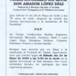 PRIMER ANIVERSARIO DE DON AMADOR LOPEZ DIAZ