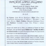 PRIMER ANIVERSARIO DE DON JOSÉ LÓPEZ SALGADO