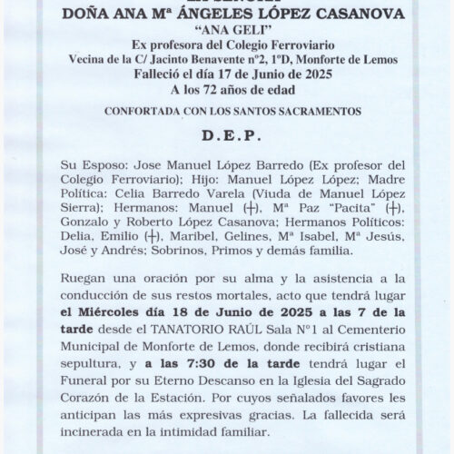 LA SEÑORA DOÑA ANA Mª ANGELES LOPEZ CASANOVA