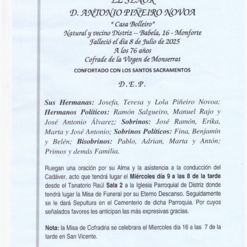 EL SEÑOR DON ANTONIO PIÑEIRO NOVOA
