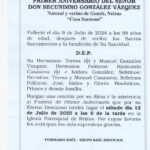 PRIMER ANIVERSARIO DEL SEÑOR D. SECUNDINO GONZALEZ VAZQUEZ