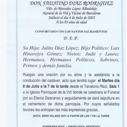 EL SEÑOR DON FAUSTINO DIAZ RODRIGUEZ