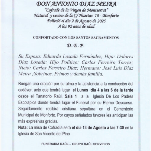 EL SEÑOR DON ANTONIO DIAZ MEIRA