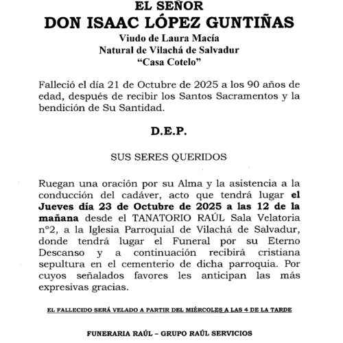 EL SEÑOR DON ISAAC LOPEZ GUNTIÑAS