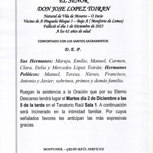 EL SEÑOR DON JOSÉ LÓPEZ TOIRÁN