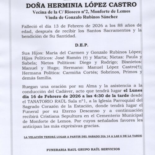 LA SEÑORA DOÑA HERMINIA LOPEZ CASTRO