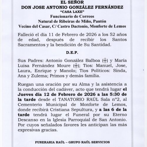 EL SEÑOR DON JOSE ANTONIO GONZALEZ FERNANDEZ