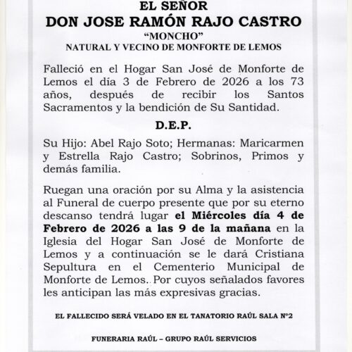 EL SEÑOR DON JOSE RAMON RAJO CASTRO