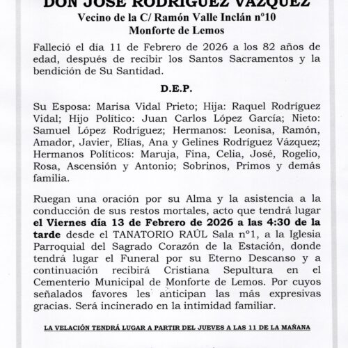 EL SEÑOR DON JOSÉ RODRÍGUEZ VÁZQUEZ