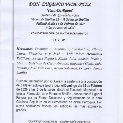 EL SEÑOR DON EUGENIO VIDE PAEZ