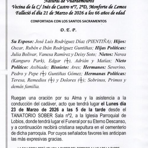 LA SEÑORA DOÑA DOMINICA GUNTIÑAS GÓMEZ