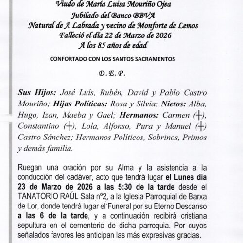 EL SEÑOR DON JOSÉ CASTRO SÁNCHEZ