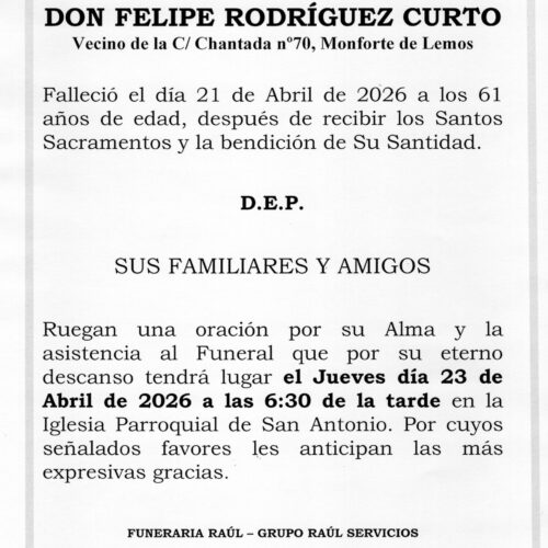 EL SEÑOR DON FELIPE RODRIGUEZ CURTO