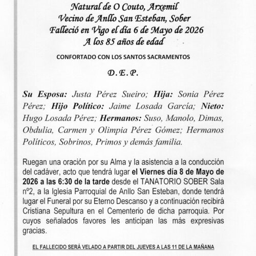EL SEÑOR DON JOSE PEREZ GOMEZ