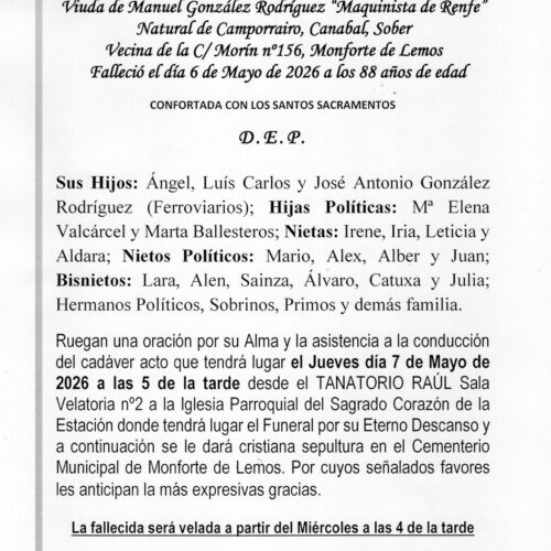 LA SEÑORA DOÑA MARIA TERESA RODRIGUEZ RODRIGUEZ