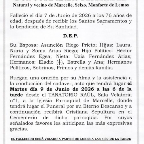 EL SEÑOR DON JOSÉ ARIAS FERNÁNDEZ