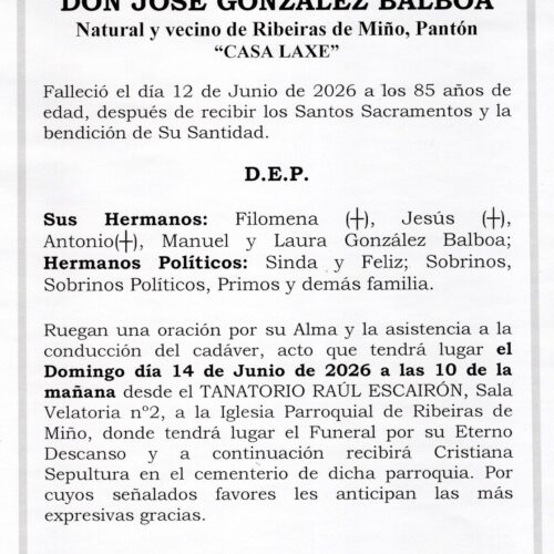 EL SEÑOR DON JOSÉ GONZÁLEZ BALBOA