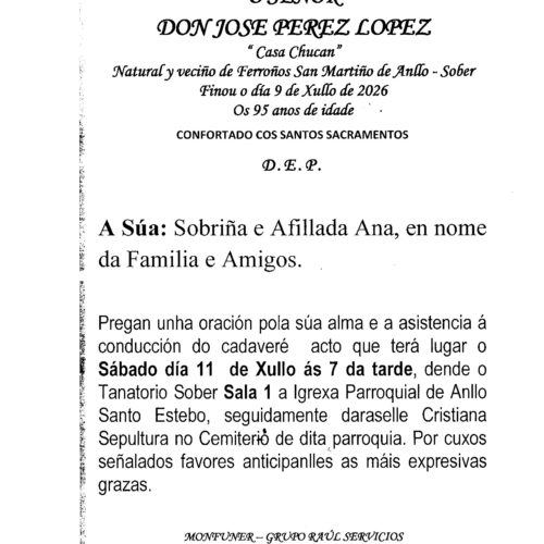 EL SEÑOR DON JOSE PEREZ LOPEZ