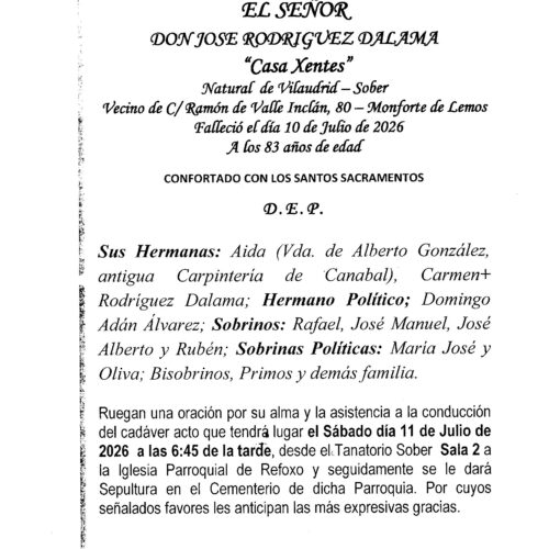 EL SEÑOR DON JOSE RODRIGUEZ DALAMA