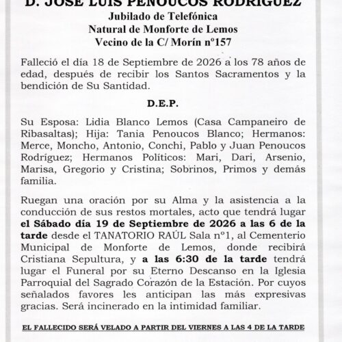 EL SEÑOR DON JOSE LUÍS PENOUCOS RODRÍGUEZ