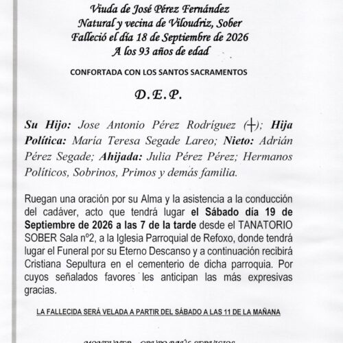 LA SEÑORA DOÑA JOSEFA RODRÍGUEZ PRIETO