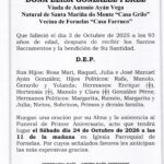 PRIMER ANIVERSARIO DE DOÑA ELISA GONZALEZ PEREZ