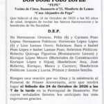 PRIMER ANIVERSARIO DE DON JOSE POZO LOPEZ